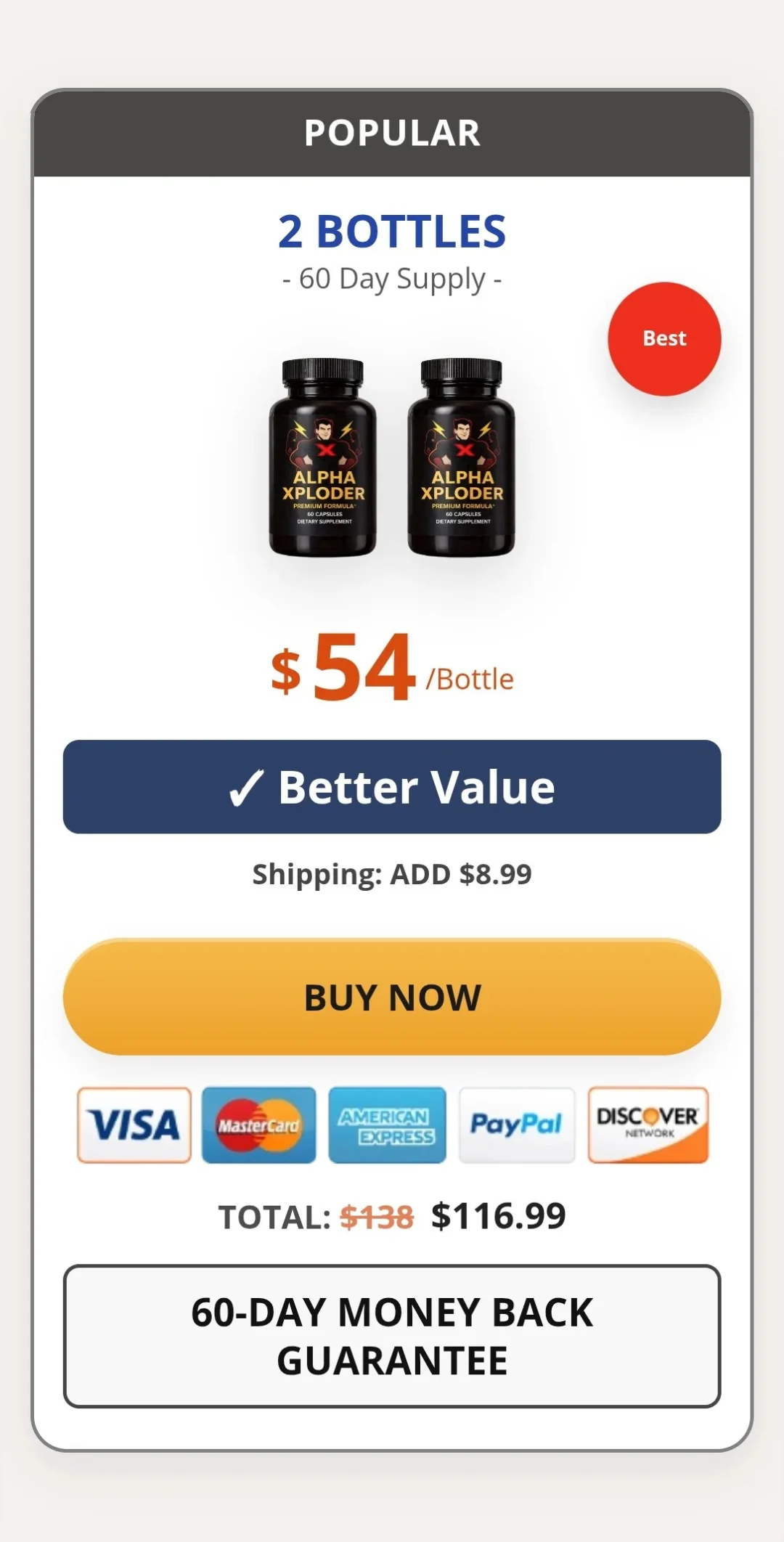 Alpha Xploder™ 2 bottles pricing